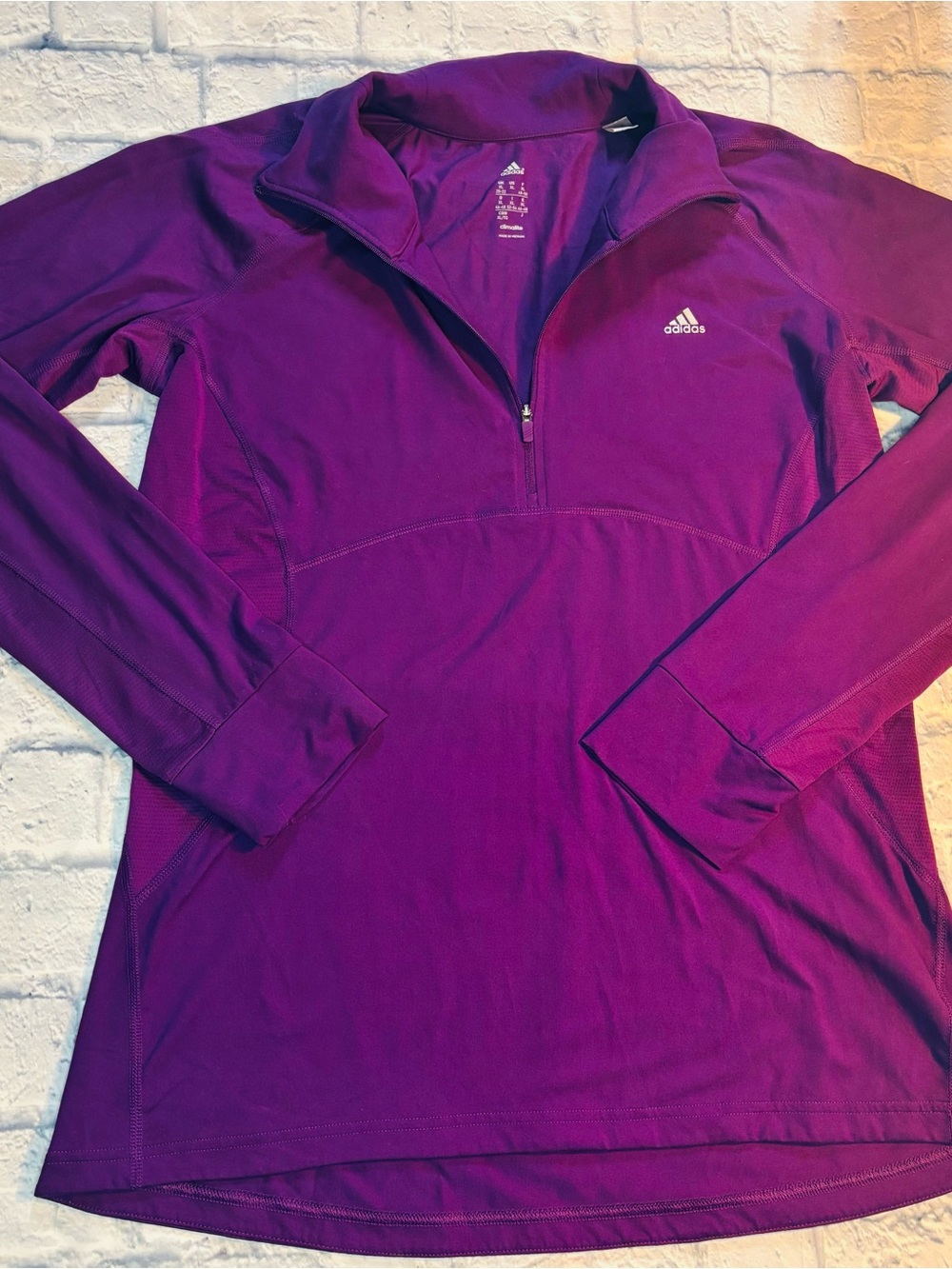 Women’s Purple Athletic Quarter Zip Adidas Size XL